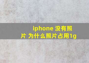 iphone 没有照片 为什么照片占用1g